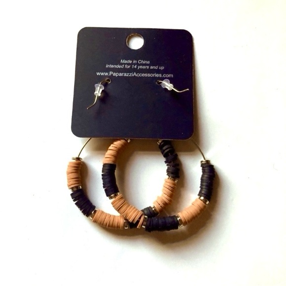 NWT Black and Brown Dangle Hoop Earrings - Picture 2 of 10